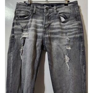 Buckle BKE Jeans Men 30x31 Alec Straight Charcoal Distressed Ripped Torn Whisker